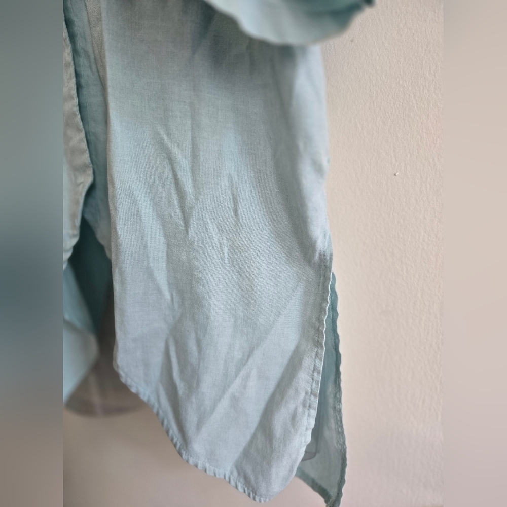 Vintage 90's Western Style Light Blue Embroidered Women's Button Up - Picture 5 of 6
